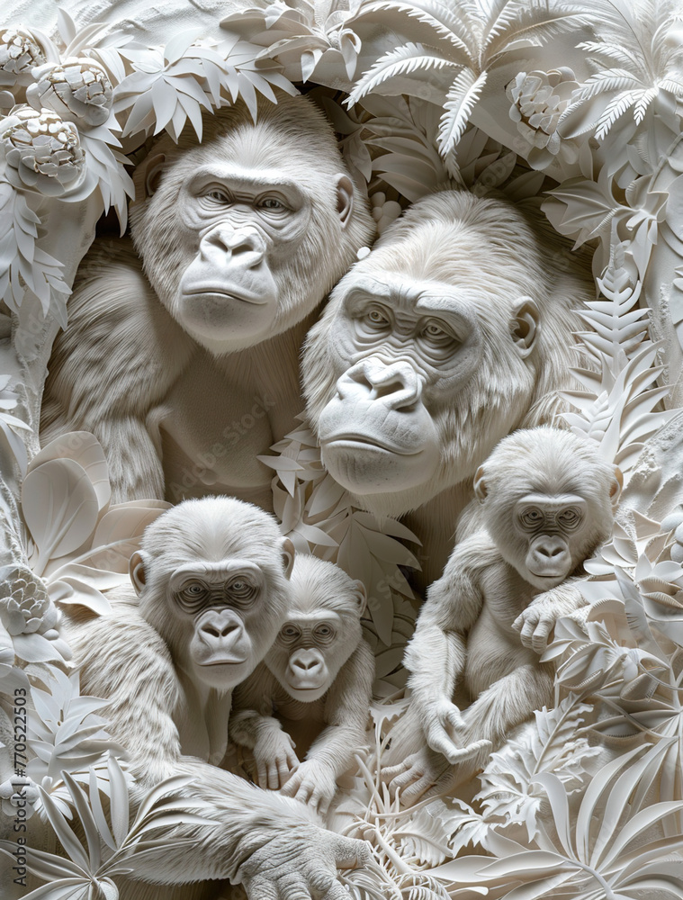 Gorilla and family, generative ai Gorilla and family, generative ai