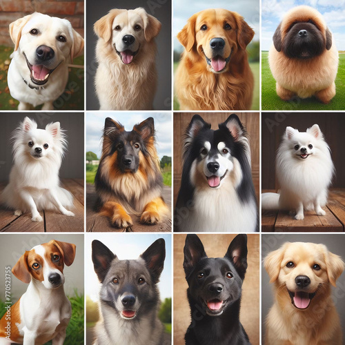 Different Types of Puppies portraits