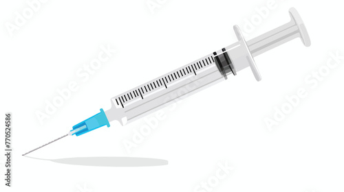 Medical syringe isolated flat vector 