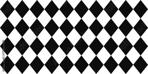 Black and white diamond pattern for decoration and textile design. Rhombus pattern