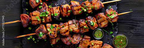 Asian Fusion on Skewers: A Delicious Mix of Marinated Meats and Vegetables, Perfectly Grilled for an Exotic Meal