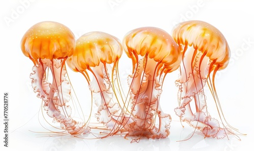 Jellyfish isolated on white background, Generative AI