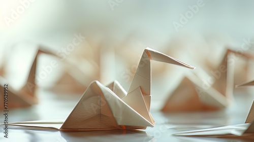 Through visionary leadership, businesses undergo transformative changes, evolving like the intricate folds of paper origami, symbolizing growth and success 