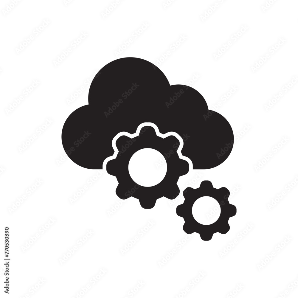 black solid Cloud Development vector icon black solid Cloud Development vector icon