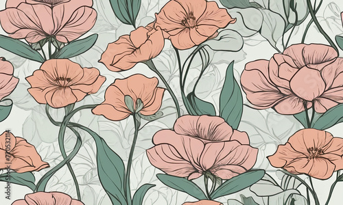 seamless pattern with poppies