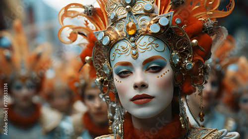 Majestic carnival queen in regalia