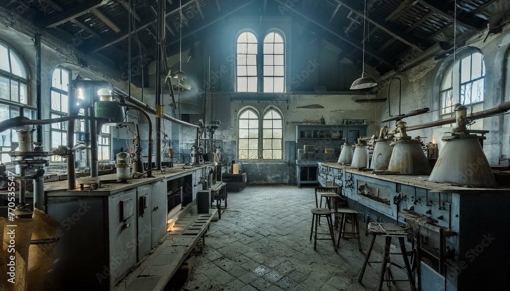 Echoes of Science Past: Exploration of Abandoned Laboratory with Vintage Equipment Echoes of Science Past: Exploration of Abandoned Laboratory with Vintage Equipment