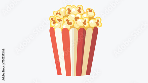 Popcorn in bag icon image  flat vector isolated on white
