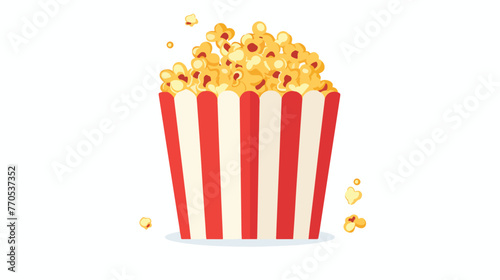Popcorn in bag icon image  flat vector isolated on white
