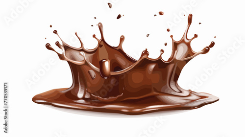 Realistic chocolate corona splash. Vector illustration