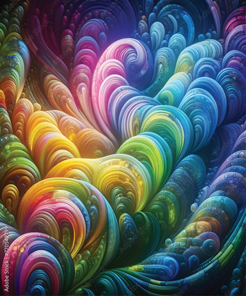 Rainbow Abstract Twist and Spiral Pattern Background Rainbow Abstract Twist and Spiral Pattern Background
