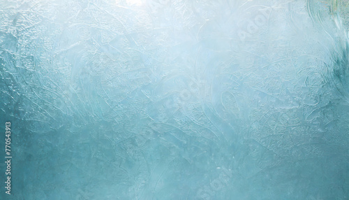 Light blue color frosted Glass texture background. Generative AI. photo