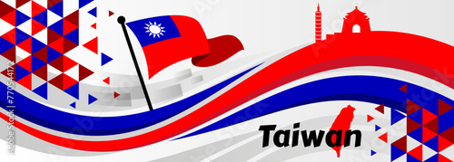 Taiwan National Day Banner Vector illustration