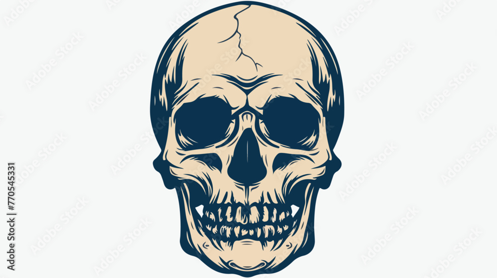 Skull flat vector isolated on white background 
