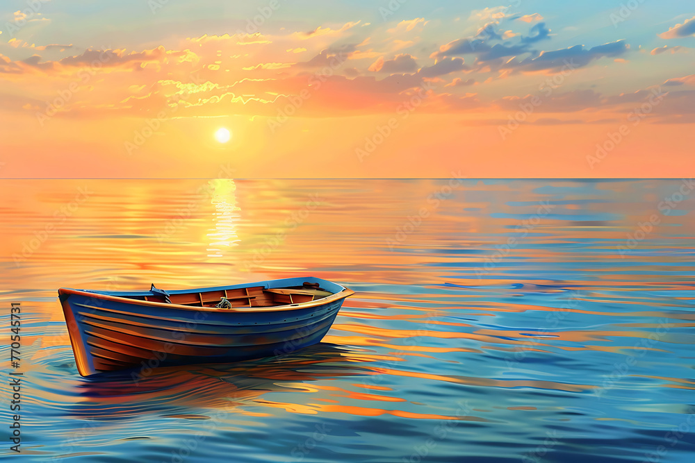 summer seascape boat on the sea on the sunset summer seascape boat on the sea on the sunset
