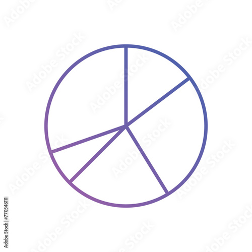 Gradient Color Pie Chart vector icon