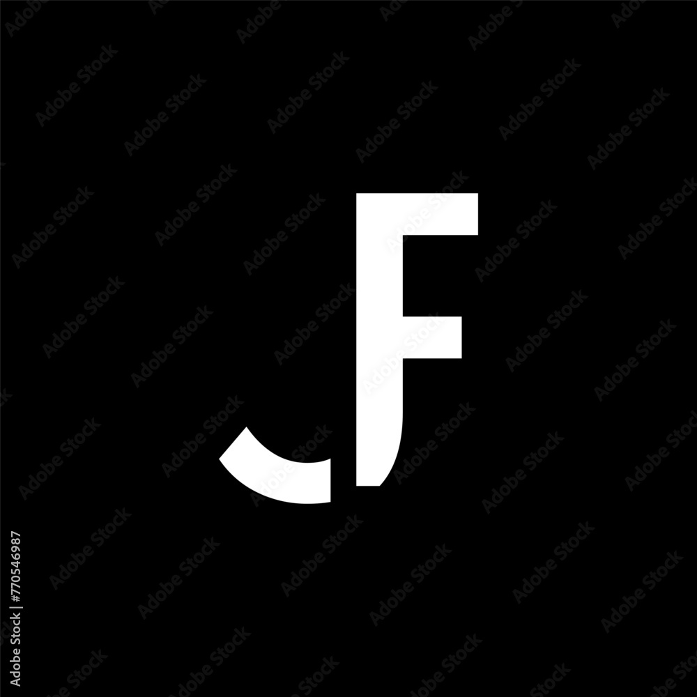 JF letter custom letter initial logo design JF letter custom letter initial logo design