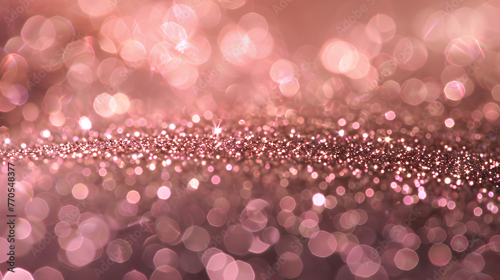 Rose gold glitter bokeh texture background, rose gold - bright and pink sparkle glitter pattern background