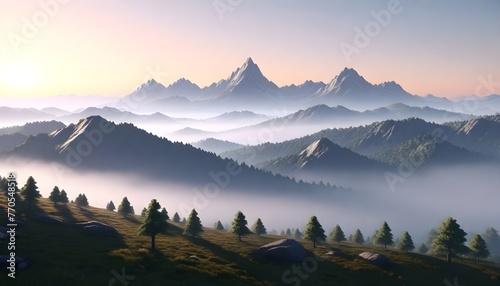 Landscape with mountains