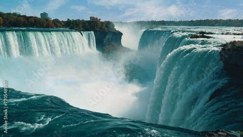falls from the river, seamless looping 4k animation video background  photo