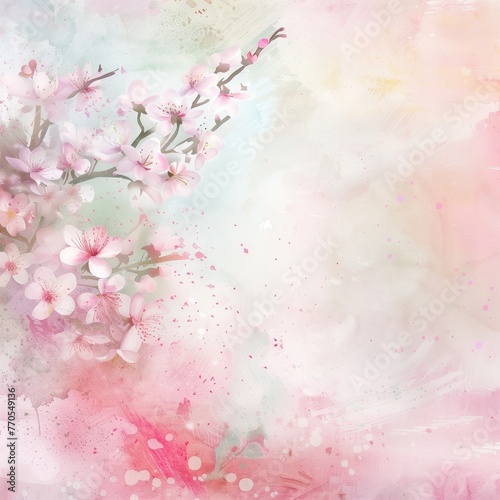  Watercolor Floral Sakura Background for Artistic Design