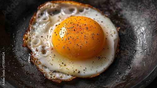 Fried Egg in a skillet. Visual for a recipe blog and National Egg Day.