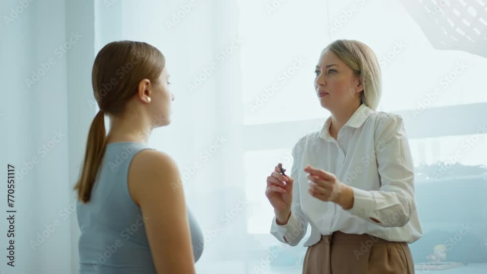 Makeup artist work in her beauty studio. Portrait of Woman applying by professional make up master. Makeup artist work in her beauty studio. Portrait of Woman applying by professional make up master.