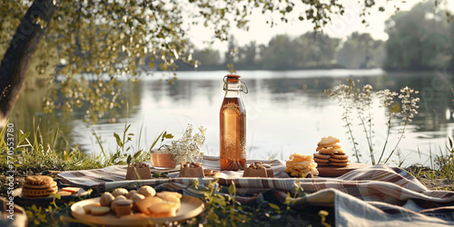 Sunset Picnic by the Lake