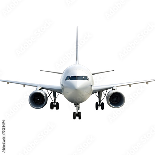 flying airplane set of realistic images on transparent background