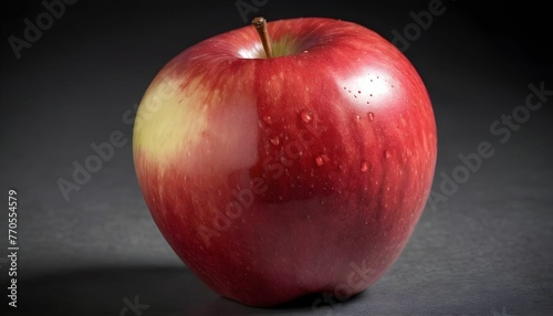 red apple on black background