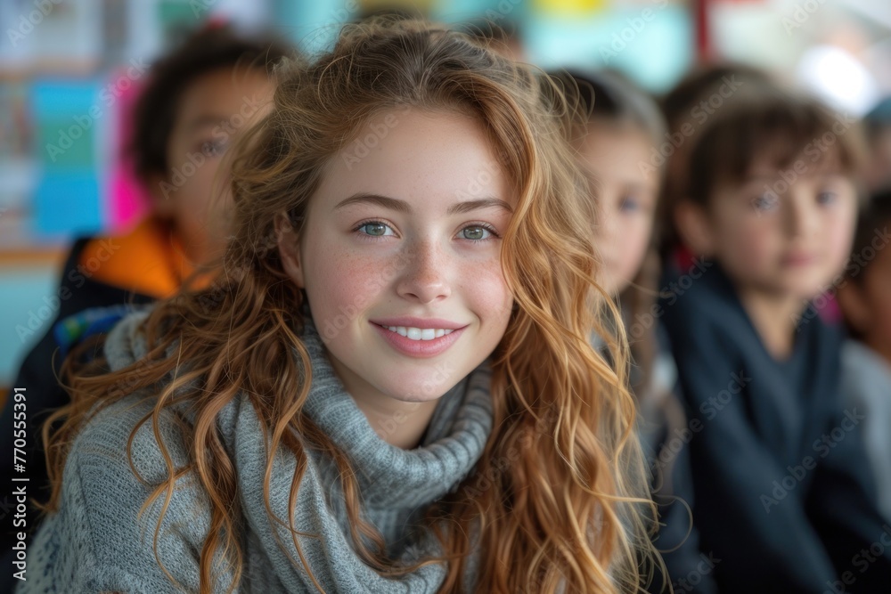Obraz premium Captivating glimpses into language education, where students blossom into confident communicators