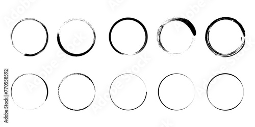Brush circles. grunge circles. Brush circles. Watercolor texture. Ink circles - Stock Vector