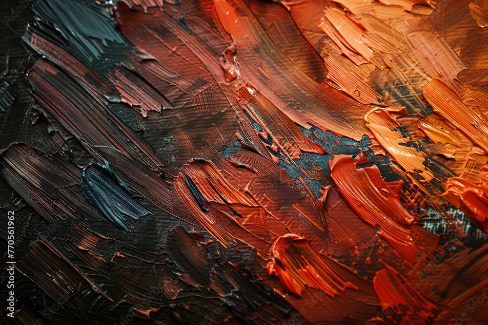 Dark rich color oil painting abstract texture for background