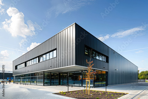 logistic building of the future made from prepainted steel sandwich panels photo