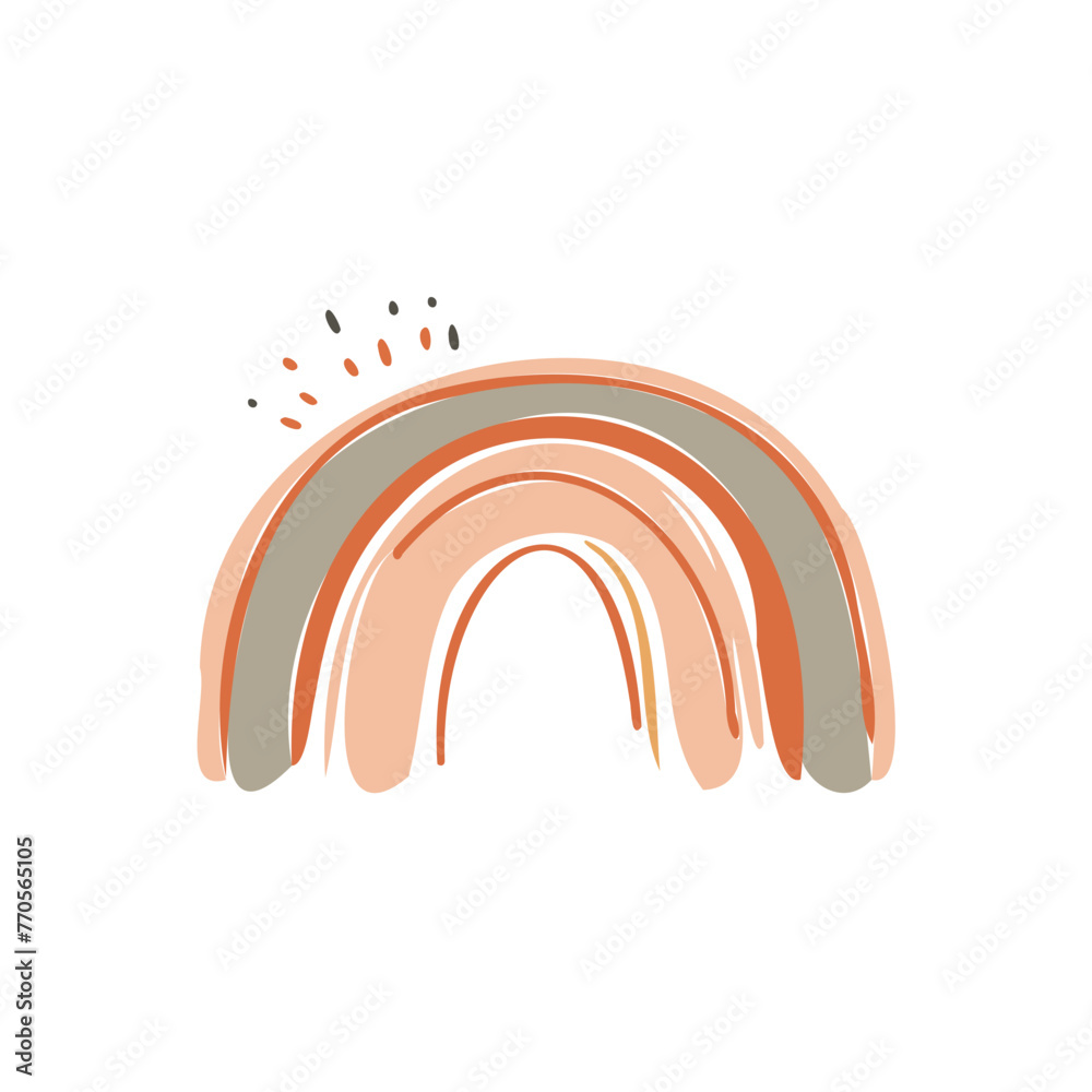 Hand drawn Abstract Rainbows boho style vector illustration Hand drawn Abstract Rainbows boho style vector illustration