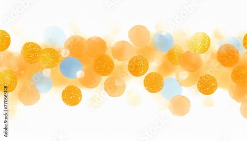 オレンジベースの優しい風合いの水玉模様（水彩風） photo