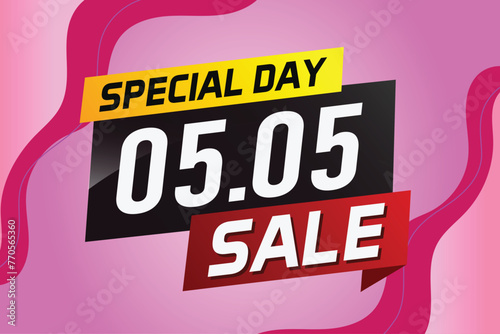 5.5 Special day sale word concept vector illustration with ribbon and 3d style for use landing page, template, ui, web, mobile app, poster, banner, flyer, background, gift card, coupon

