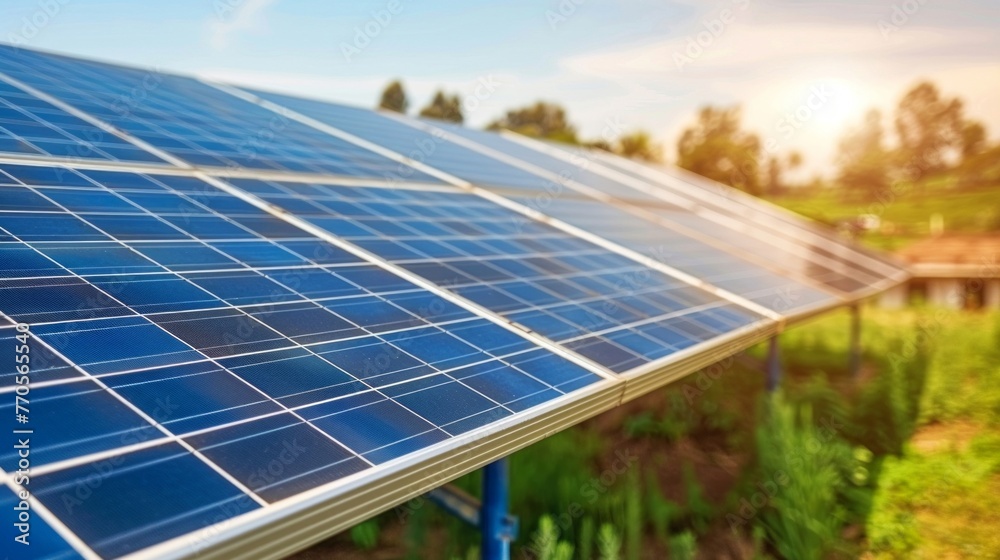 A detailed view of a solar panel installed on a rooftop, showcasing the technology used for harnessing solar energy A detailed view of a solar panel installed on a rooftop, showcasing the technology used for harnessing solar energy