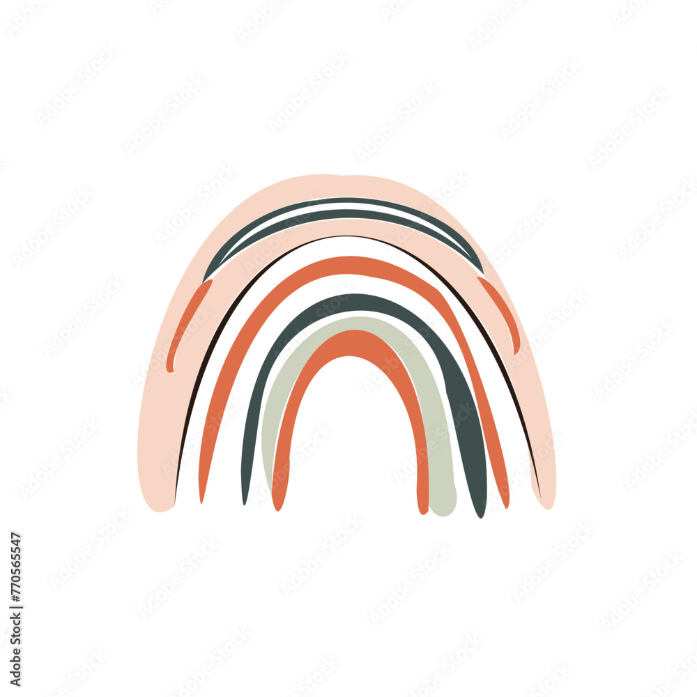 Hand drawn Abstract Rainbows boho style vector illustration Hand drawn Abstract Rainbows boho style vector illustration