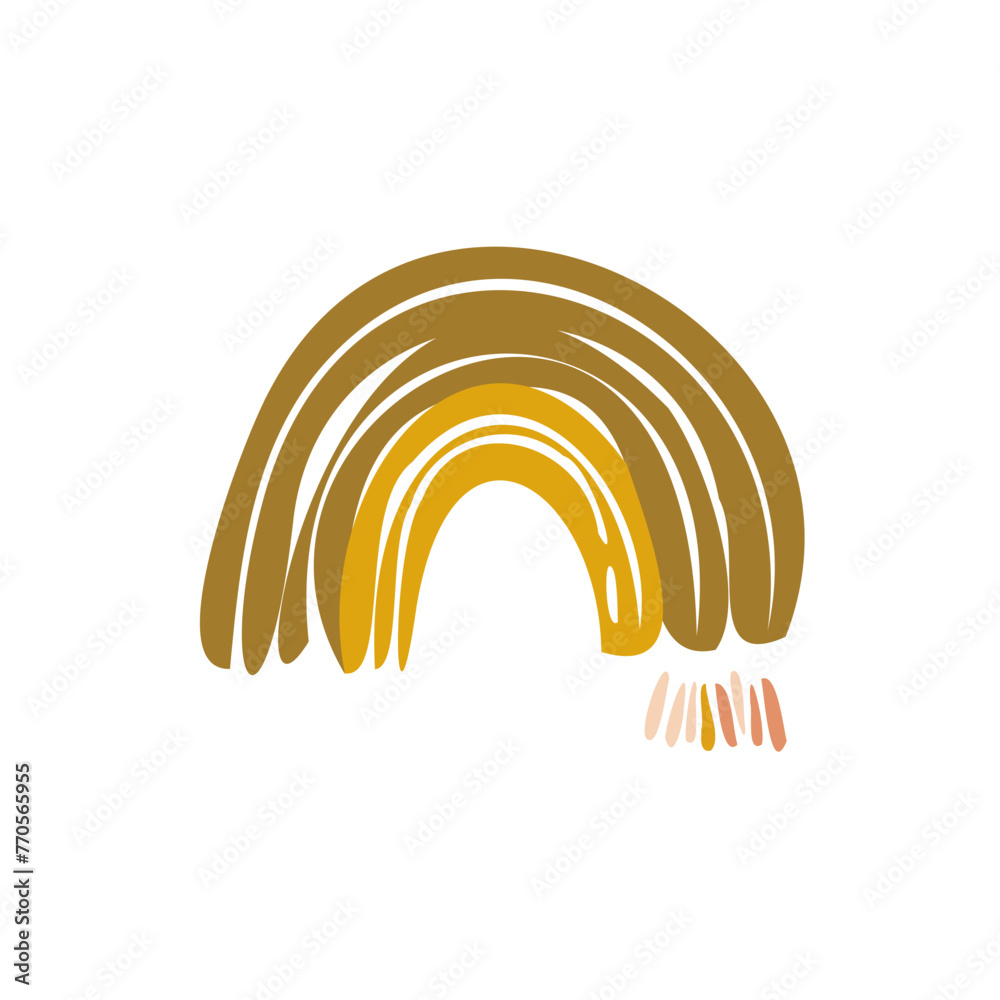 Hand drawn Abstract Rainbows boho style vector illustration Hand drawn Abstract Rainbows boho style vector illustration