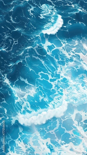 Ocean waves. Blue water background