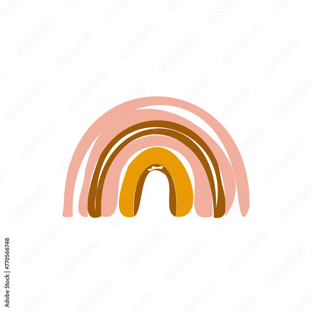 Hand drawn Abstract Rainbows boho style vector illustration Hand drawn Abstract Rainbows boho style vector illustration