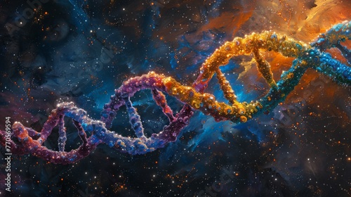 Intertwined DNA Double Helix. Generative AI