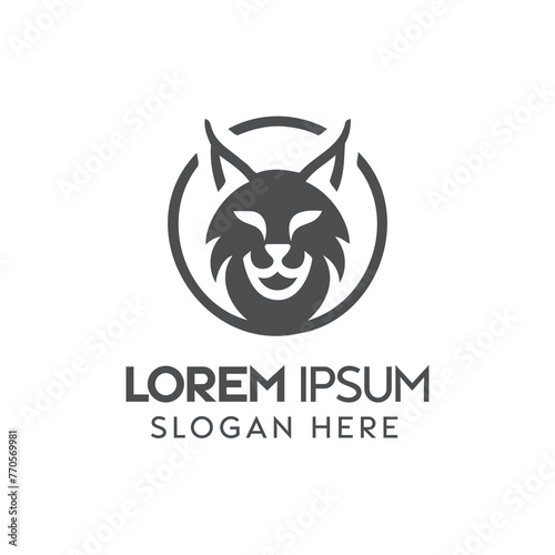 Striking Black and White Lynx Logo Design for Brand Identity