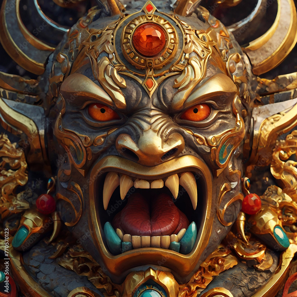 Naklejka premium Elegance totem head illustration 