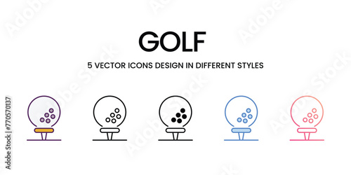 Golf  icons in different style vector stock illustration