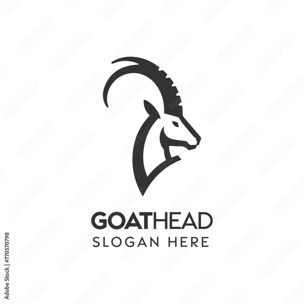 Obraz premium Elegant Goat Head Logo Design for a Modern Branding Concept