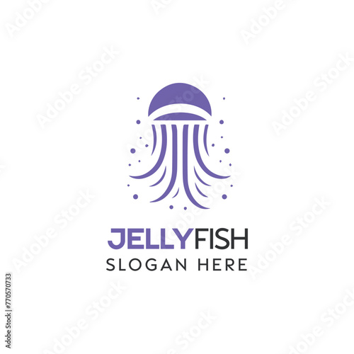 Jellyfish-Inspired Logo Design in Shades of Purple and White
