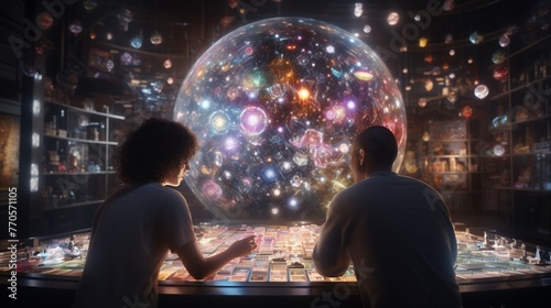 A cosmic chess match where planets and moon
