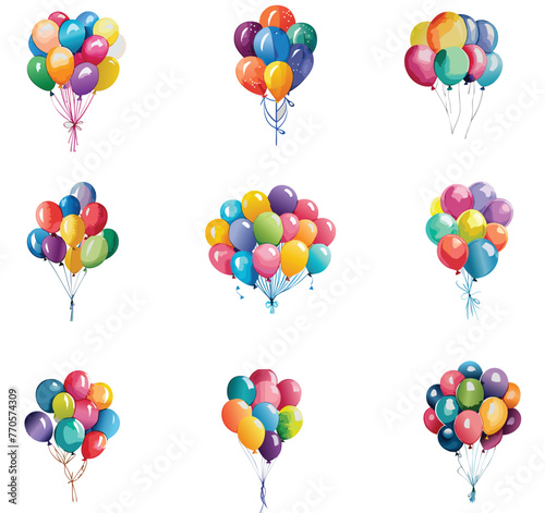 set of colorful balloons